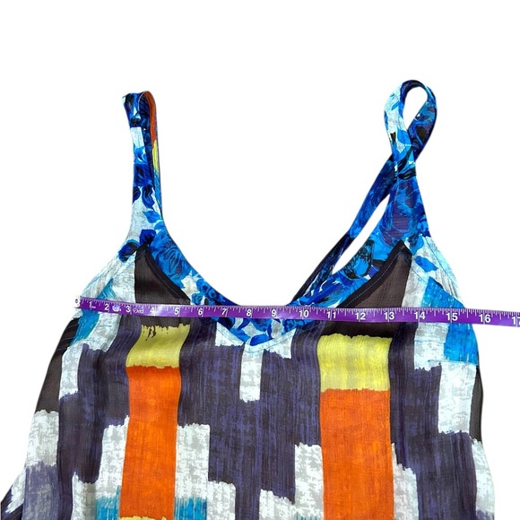 Tracy Reese Multicolor Geometric Midi Dress Sleeveless 100% Silk Size Large - Picture 3 of 9